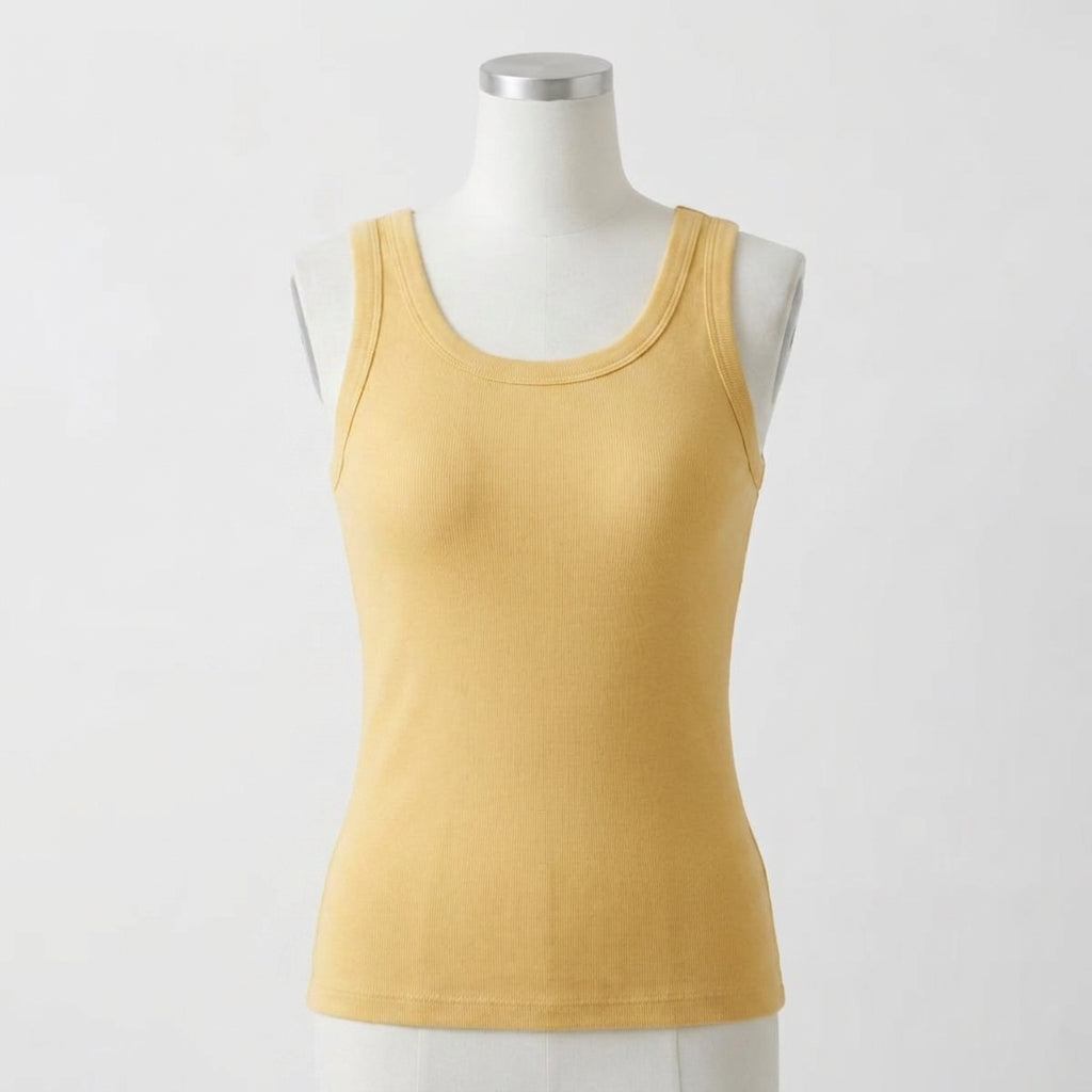Linda's Geribbelde Katoenen Tanktop Met Ingebouwde Beha