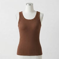 Linda's Geribbelde Katoenen Tanktop Met Ingebouwde Beha