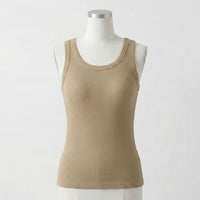 Linda's Geribbelde Katoenen Tanktop Met Ingebouwde Beha