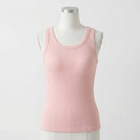 Linda's Geribbelde Katoenen Tanktop Met Ingebouwde Beha