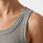 Linda's Geribbelde Katoenen Tanktop Met Ingebouwde Beha